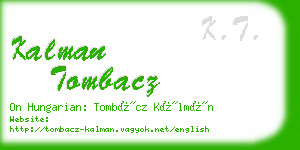 kalman tombacz business card